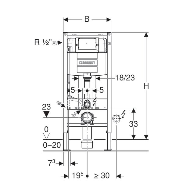 GEBERIT OMEGA GOMME REZERVUAR 12 CM DUOFIX 111.060.00.1