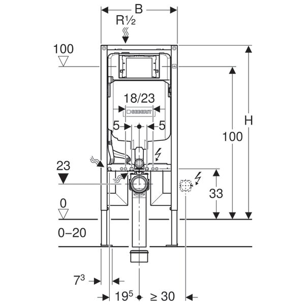 GEBERIT SIGMA GOMME REZERVUAR 8 CM DUOFIX 111.796.00.1
