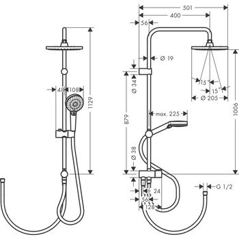 HANSGROHE VERNIS SHAPE DUS KOLONU 200 1 JET SATIN SIYAH 26272670