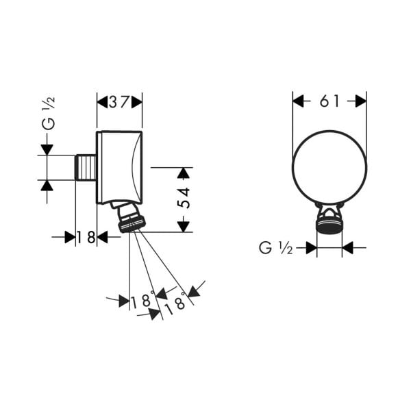 HANSGROHE UNIVERSAL FIXFIT E GONYE CIKIS S CEK VALF PIVOT BAGLANTI KROM 27506000