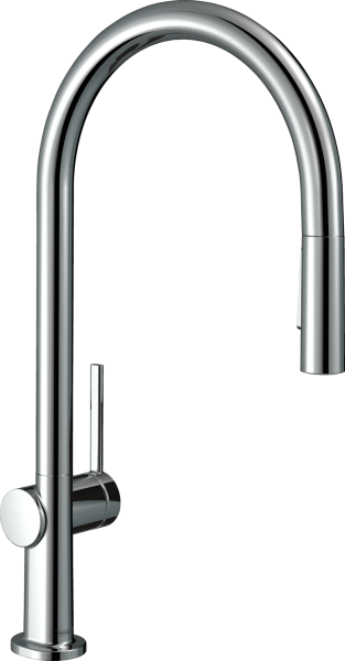 HANSGROHE TALIS M54 EVIYE BATARYASI TEK KOLLU 210, SURGULU SPREY, 2 JET KROM 72800000