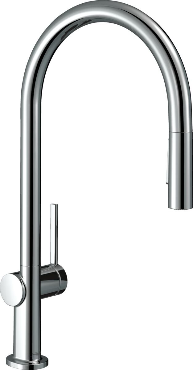 HANSGROHE TALIS M54 EVIYE BATARYASI TEK KOLLU 210, SURGULU SPREY, 2 JET KROM 72800000