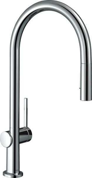 HANSGROHE TALIS M54 EVIYE BATARYASI TEK KOLLU 210, SURGULU SPREY, 2 JET KROM 72800000