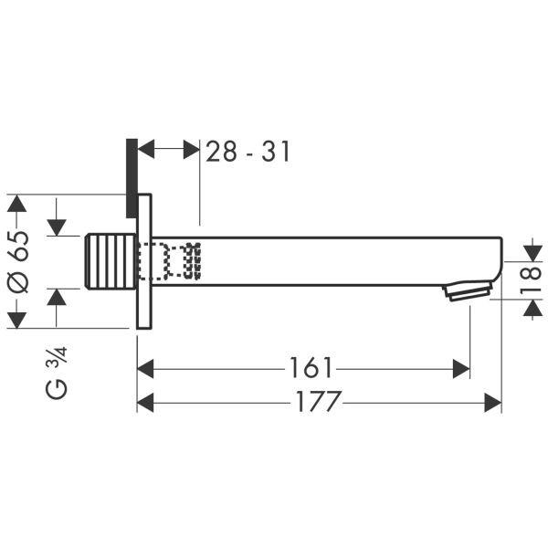 HANSGROHE METRIS KUVET GAGASI DN20 KROM 14420000