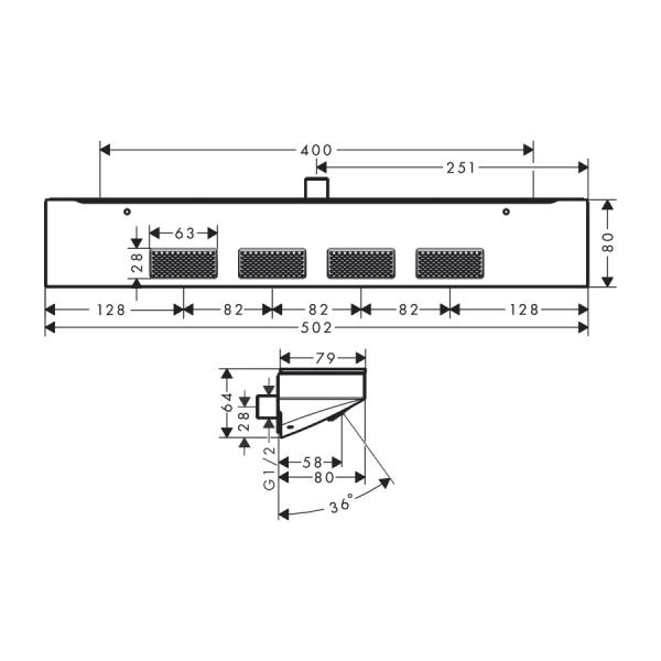 HANSGROHE RAINFINITY DUS OMUZ 500 1JET DUS RAFI ILE KROM 26243000