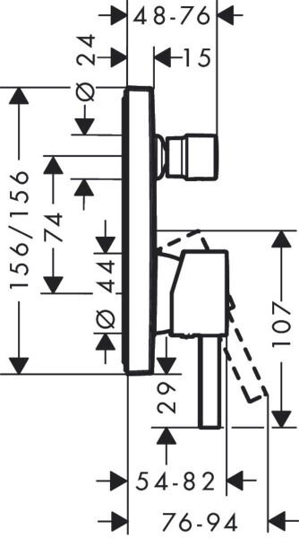 HANSGROHE FINORIS TEK KOLLU BANYO BATARYA KROM 76415000