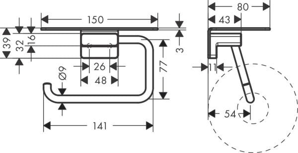 HANSGROHE ADDSTORIS TUVALET KAGITLIGI KROM 41772000