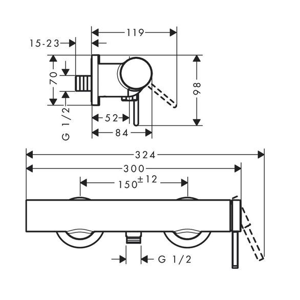 HANSGROHE FINORIS BANYO BATARYASI TEK KOLLU SATIN SIYAH 76620670