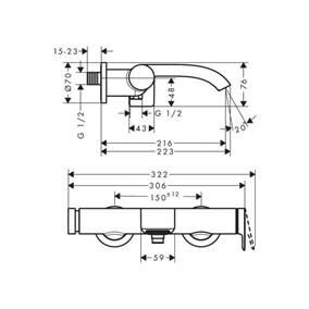 HANSGROHE VIVENIS TEK KOLLU BANYO BATARYASI KROM 75420000