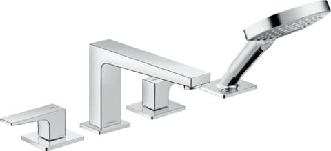 HANSGROHE METROPOL 4-DELIKLI KUVET BATARYASI CUBUK VOLON ILE KROM 32552000