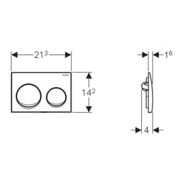 GEBERIT ALPHA KUMANDA KAPAGI CIFT BASMALI PARLAK KROM 115.040.21.5