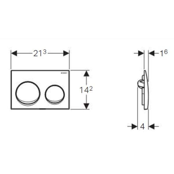 GEBERIT ALPHA KUMANDA KAPAGI CIFT BASMALI PARLAK KROM 115.040.21.5