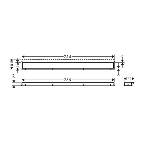 HANSGROHE RAINDRAIN MATCH DUS KANALI 80CM SERAMIK KAPNABILIR KAPAK YUKSEKLIK AYARLANABILIR CERCEVE ILE SATIN BEYAZ 56038700