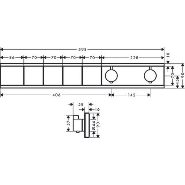 HANSGROHE RAINSELECT BANYO BATARYASI TERMOSTAT 4 CIKIS MAT BRONZ 15382140