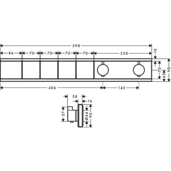 HANSGROHE RAINSELECT BANYO BATARYASI TERMOSTAT 4 CIKIS MAT BRONZ 15382140