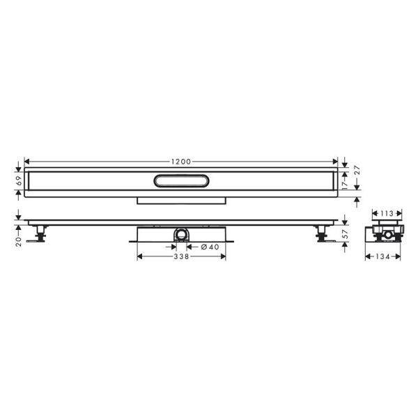 HANSGROHE UNIVERSAL UBOX DUS KANALI KOMPLE SET DUZ KURULUM 120 CM STANDART KURULUM  56021180