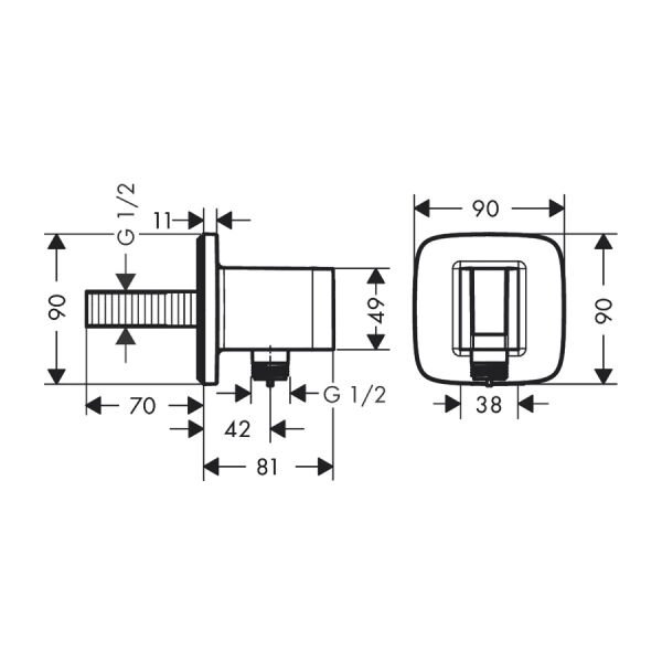 HANSGROHE FIXFIT Q FIXFIT Q EL DUSU TUTUCU MAT BRONZ 26887140