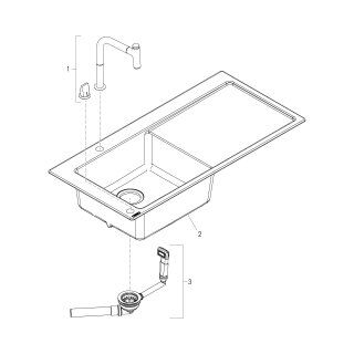 HANSGROHE C51 EVIYE KOMBINASYONU KROM 43228000
