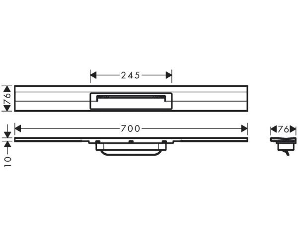 HANSGROHE RAINDRAIN FLEX DUS KANALI 70CM KESILEBILIR DUVARA MONTAJ SATIN SIYAH 56050670