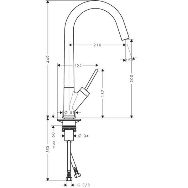 AXOR STARCK EVIYE BATARYASI MAT SIYAH 10822340