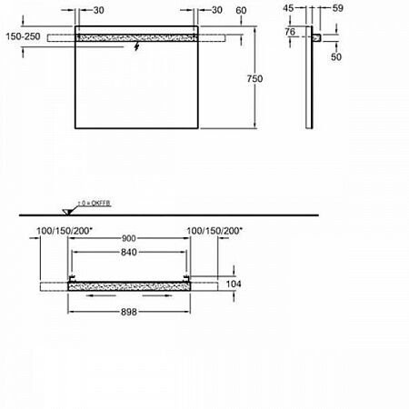 GEBERIT ICON AYNA AYDINLATMALI 75x90CM 840790000