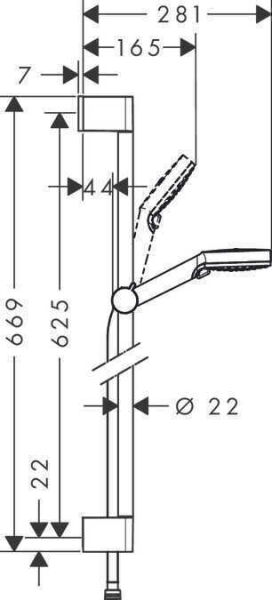 HANSGROHE CROMETTA DUS SETI VARIO 65CM DUS BARI ILE 26532400