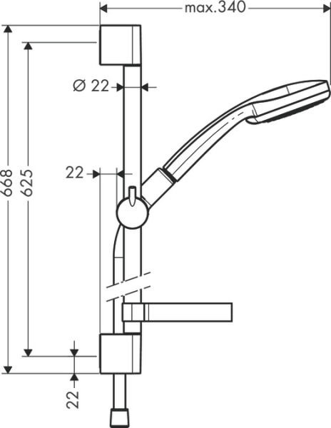 HANSGROHE CROMA 100 DUS SETI VARIO 65CM DUS BARI VE SABUNLUK ILE KROM 27772000