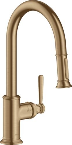 AXOR MONTREUX EVIYE BATARYASI TEK KOLLU 180 SPIRALLI EL DUSU MAT BRONZ 16581140
