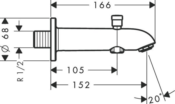 HANSGROHE UNIVERSAL KUVET GAGASI 15.2 CM YONLENDIRICILI  KROM 13423000