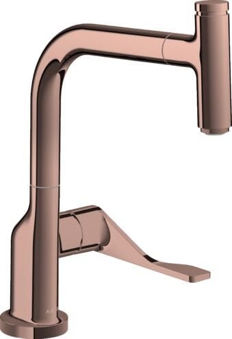 AXOR CITTERIO EVIYE BATARYASI TEK KOLLU 230 SELECT SPIRALLI PARLAK KIRMIZI ALTIN 39861300
