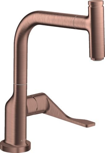 AXOR CITTERIO EVIYE BATARYASI TEK KOLLU 230 SELECT SPIRALLI MAT KIRMIZI ALTIN 39861310