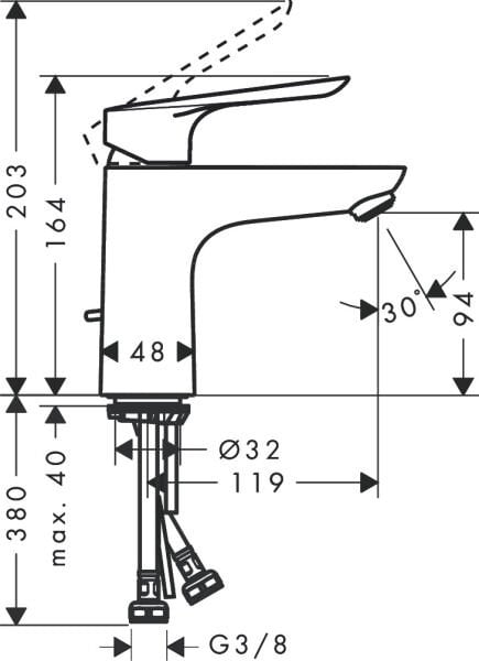 HANSGROHE LOGIS E TEK KOLLU LAVABO BATARYASI 100MM KUMANDALI KROM 71178000