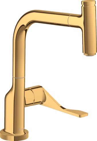 AXOR CITTERIO EVIYE BATARYASI TEK KOLLU 230 SELECT SPIRALLI PARLAK ALTIN OPTIK 39861990
