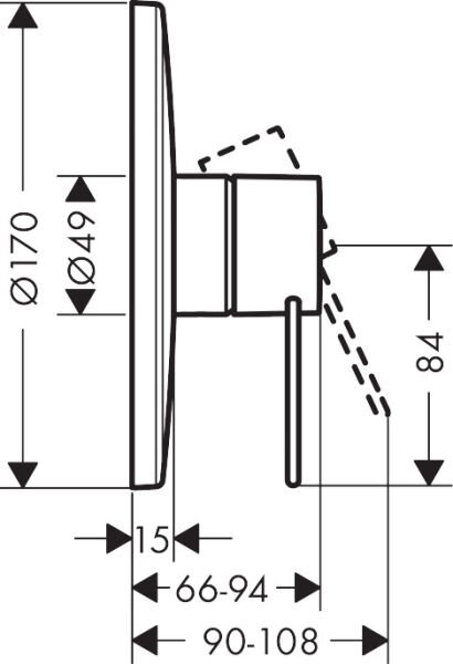 AXOR UNO TEK KOLLU DUS BATARYASI ANKSTRE KROM 38626000