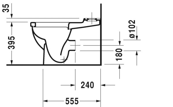 DURAVIT STARCK 3 TAKIM KLOZET (REZERVUAR VE KAPAK HARIC) 0128390075