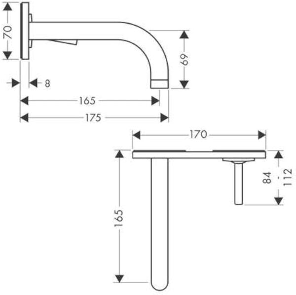 AXOR UNO TEK KOLLU LAVABO BATARYASI 165MM GAGA KROM 38112000