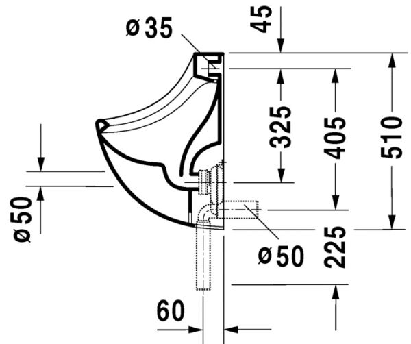 DURAVIT UNIVERSAL PISUVAR 0851350000