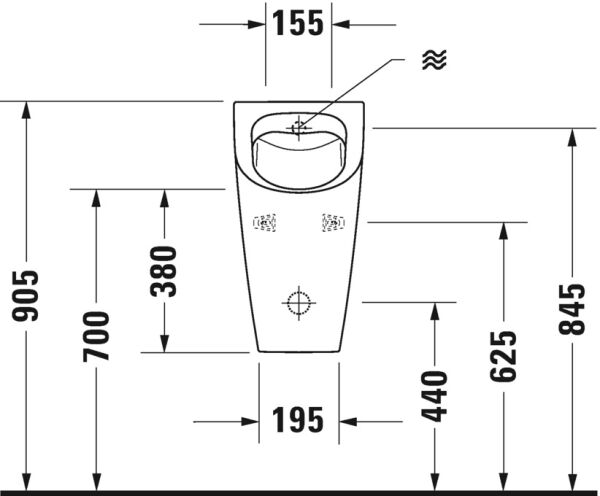 DURAVIT ME BY STARCK RIMLESS PISUVAR 0,5L SINEKLI 2809300007