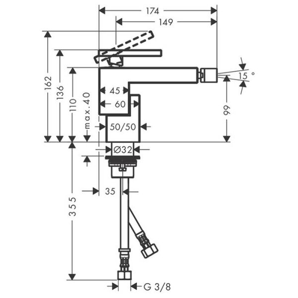 AXOR EDGE TEK KOLLU BIDE BATARYASI BAS-AC GIDER SETI KIRMIZI ALTIN 46211300