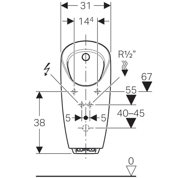 GEBERIT PREDA PISUVAR KOMPLE ENTEGRE KONTROLLU ELEKTRIKLI 116.072.00.1